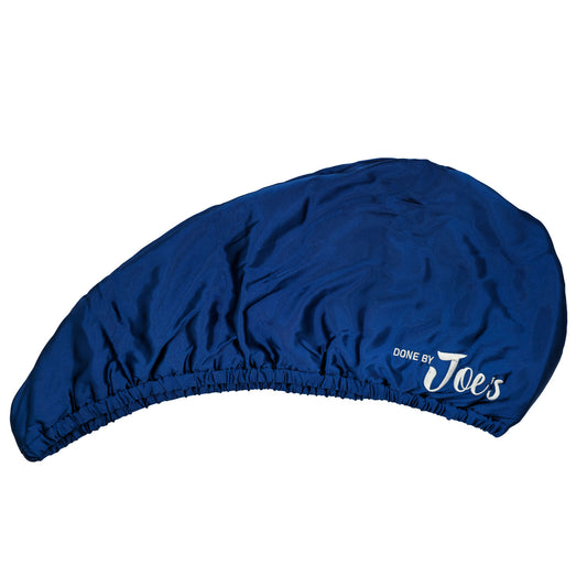 Satin Wrapped Microfiber Hair Towel - Navy Blue - Joe's Labs