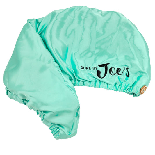 Satin Wrapped Microfiber Hair Towel - Tiffany Blue - Joe's Labs