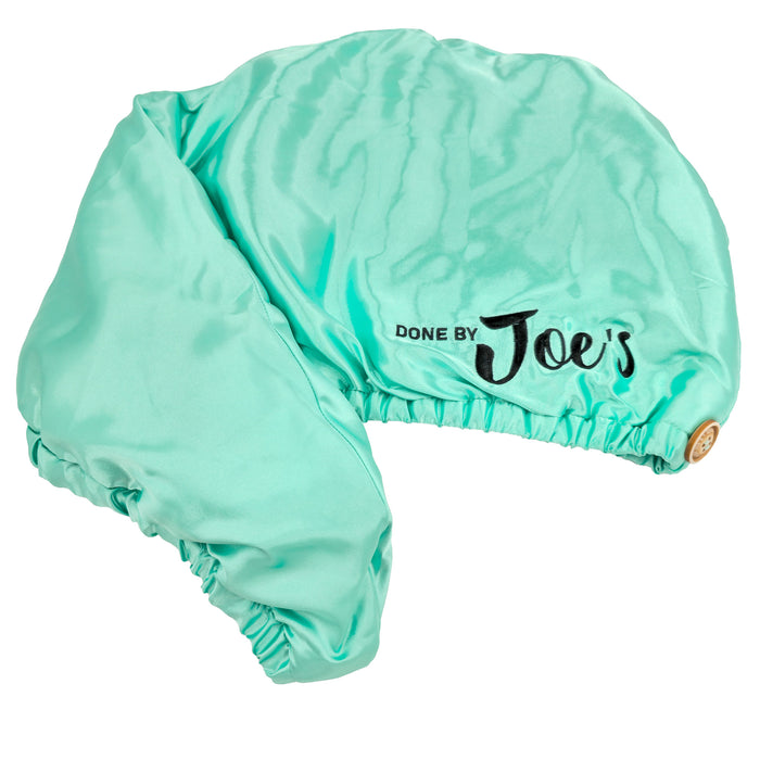 Satin Wrapped Microfiber Hair Towel - Tiffany Blue - Joe's Labs