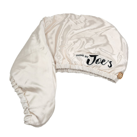 Satin Wrapped Microfiber Hair Towel - Ivory - Joe's Labs