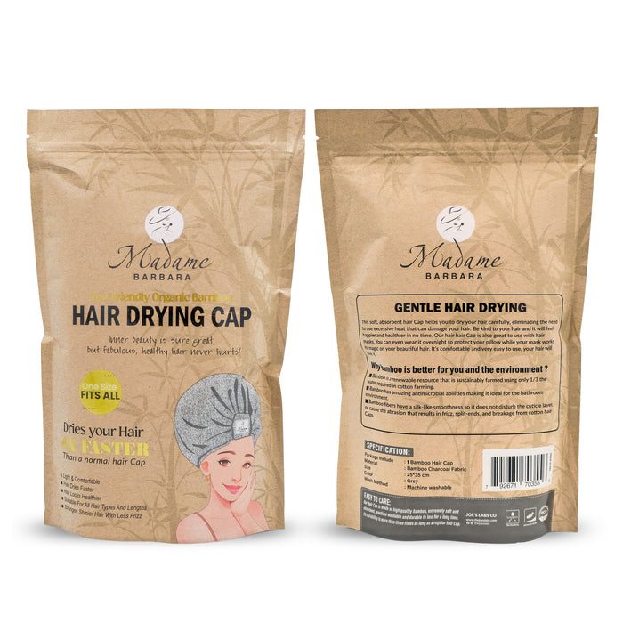 Organic Bamboo Hair Drying cap - Grey - Joe's Labs