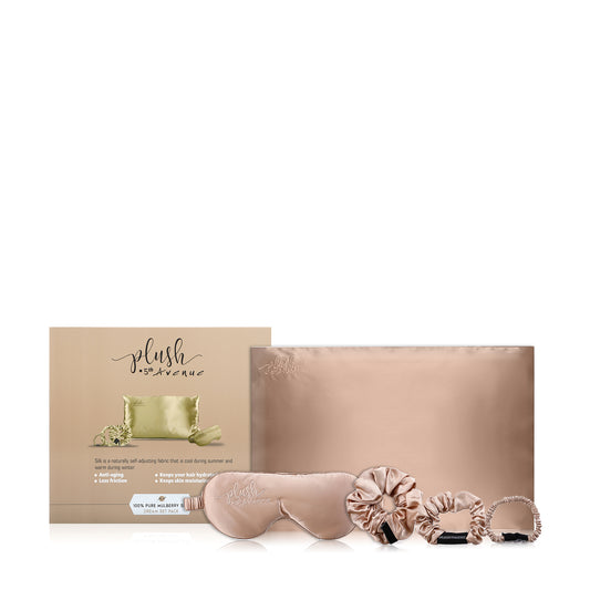 Queen Size Silk Dream Set - 3 pcs - Champagne - Joe's Labs