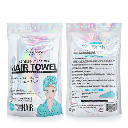 Hair Towel Microfiber 4X faster -Tiffany Blue - Joe's Labs