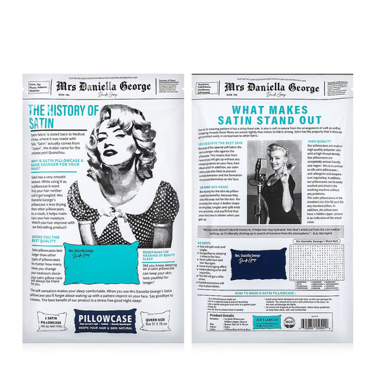 Luxury Satin Pillowcase - Dual Color (Tiffany Blue & Dark Blue) - Joe's Labs