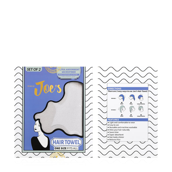 Ultra Absorbent Microfiber Hair Towel - Royal Blue & Grey - Joe's Labs
