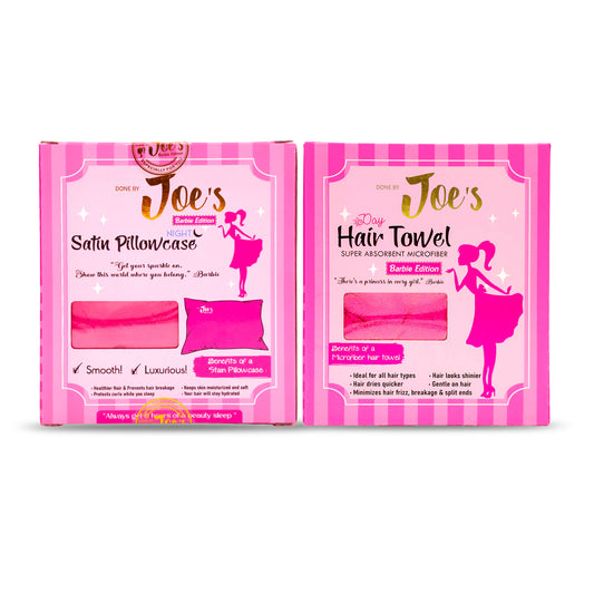 Hair Towel & Satin Pillowcase Set -2 pcs Barbie Pink - Joe's Labs