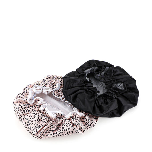 Shower Cap Set - Black & Leopard - Joe's Labs