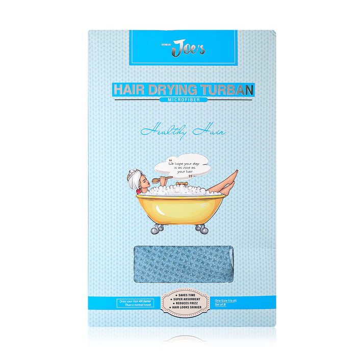 Hair Drying Turban Microfiber - Marine Blue/ Gray - Joe's Labs