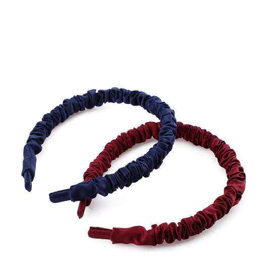 Silk Headband Set - 2 pcs - Burgundy & Navy - Joe's Labs
