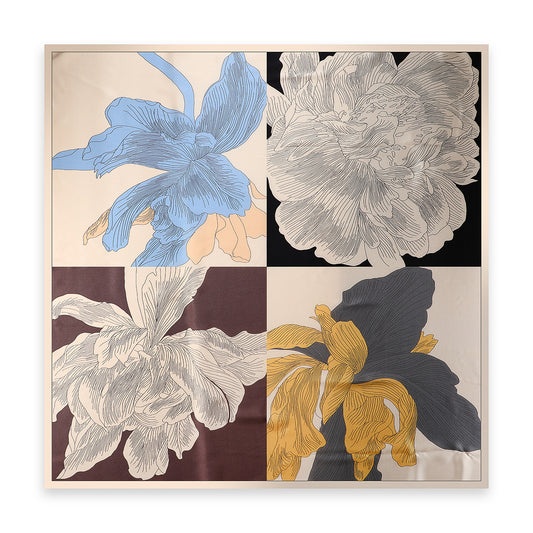 Silk Scarf - Blue & Brown - Joe's Labs