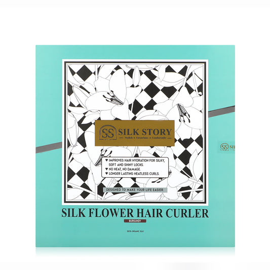 Silk Flower Hair Curler - Burgundy - Joe's Labs