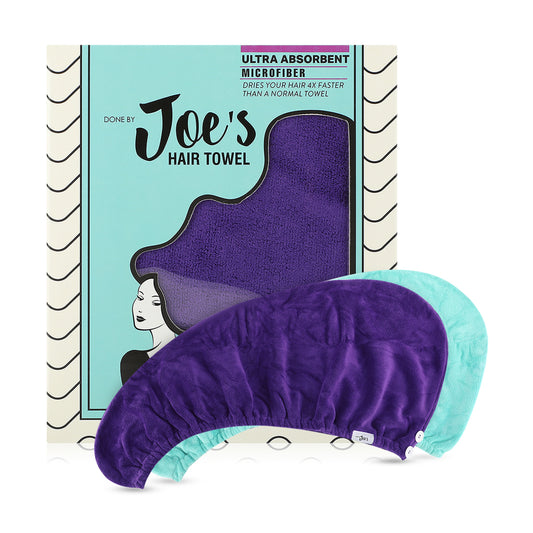 Hair Drying Towel - Tiffany Blue & Purple - Joe's Labs