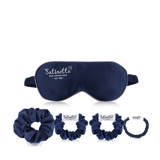 Satin Beauty Sleep Set - Pillow , Eyemask, Scrunchies 4 Size