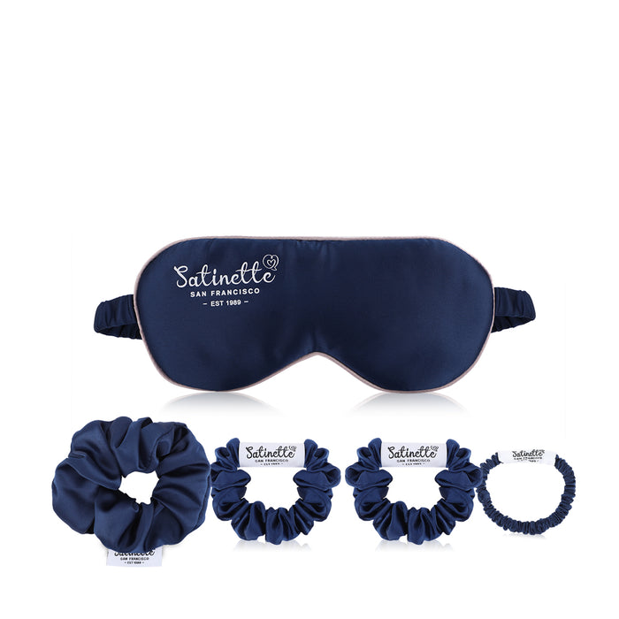 Satin Beauty Sleep Set - Pillow , Eyemask, Scrunchies 4 Size - Joe's Labs