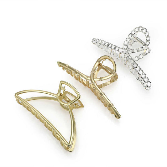 Metallic Hair Claw Clips Set - 3 pcs - Joe's Labs
