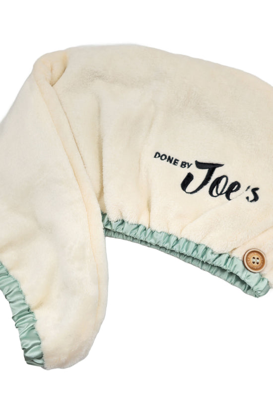Satin Wrapped Microfiber Hair Towel - Sage Green - Joe's Labs