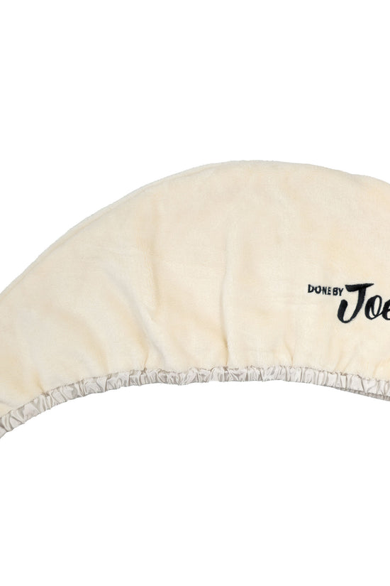 Satin Wrapped Microfiber Hair Towel - Ivory - Joe's Labs