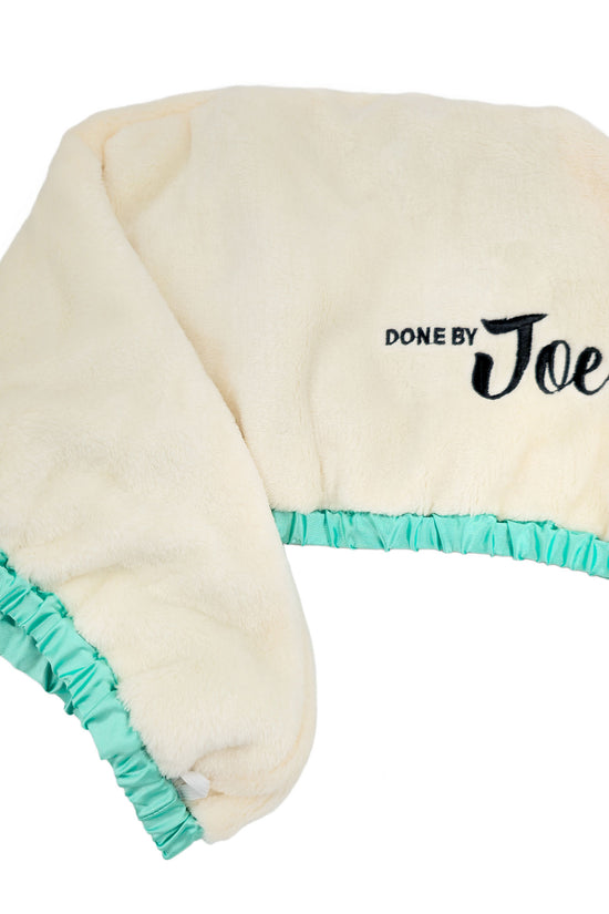 Satin Wrapped Microfiber Hair Towel - Tiffany Blue - Joe's Labs