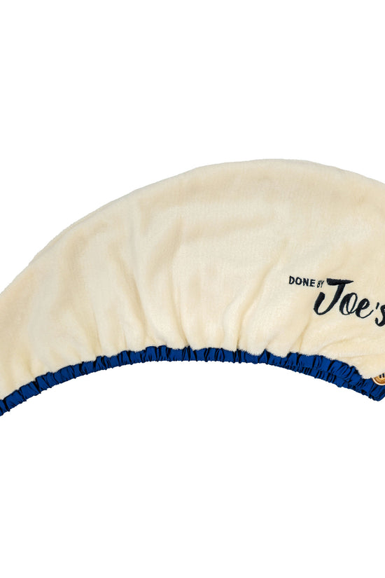 Satin Wrapped Microfiber Hair Towel - Navy Blue - Joe's Labs