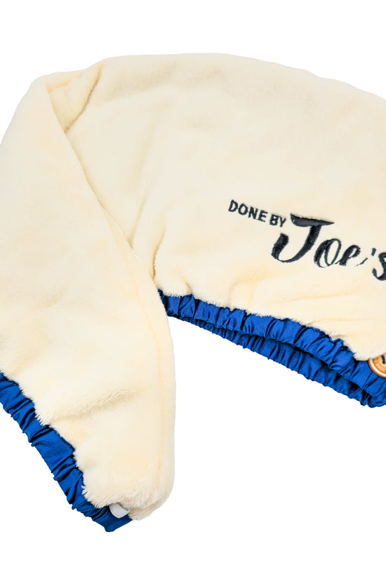 Satin Wrapped Microfiber Hair Towel - Navy Blue - Joe's Labs