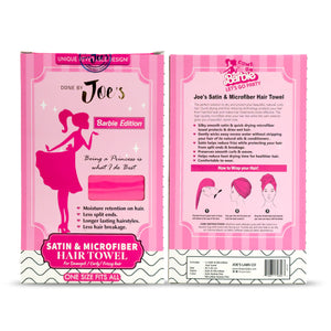 Satin Wrapped Microfiber Hair Towel - Barbie Edition - Joe's Labs
