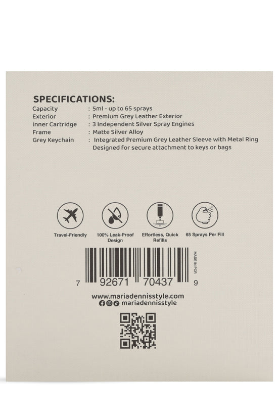 Maria Dennis Refill spary Bottle 5ml - Grey