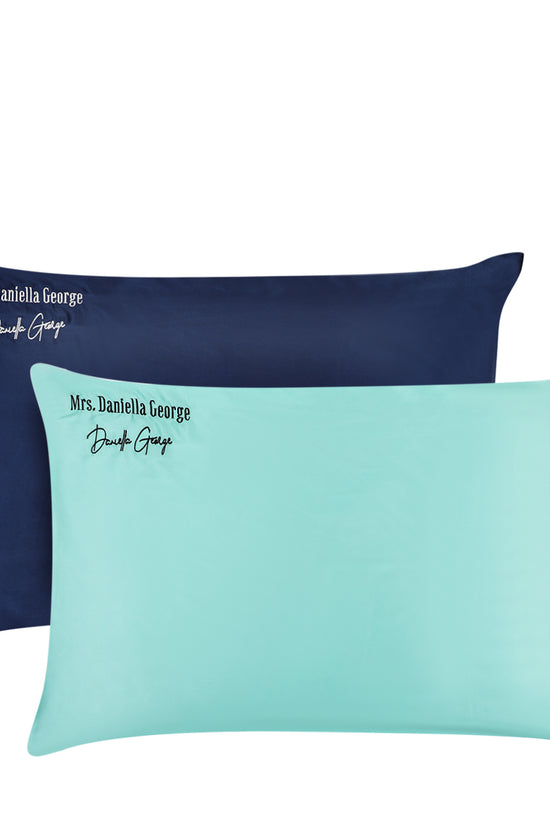 Luxury Satin Pillowcase - Dual Color (Tiffany Blue & Dark Blue) - Joe's Labs