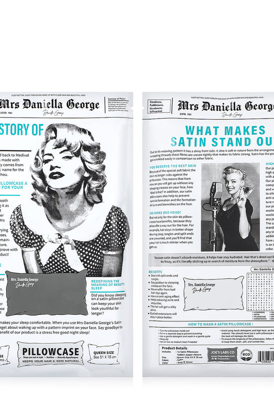 Luxury Satin Pillowcase - Dual Color (Grey & White) - Joe's Labs