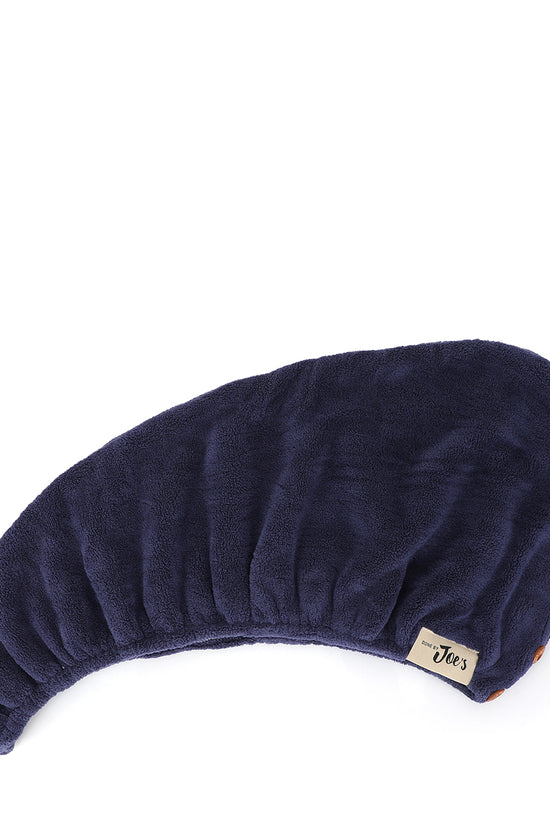 Ultra Absorbent Microfiber Hair Towel - Navy Blue & Ivory - Joe's Labs
