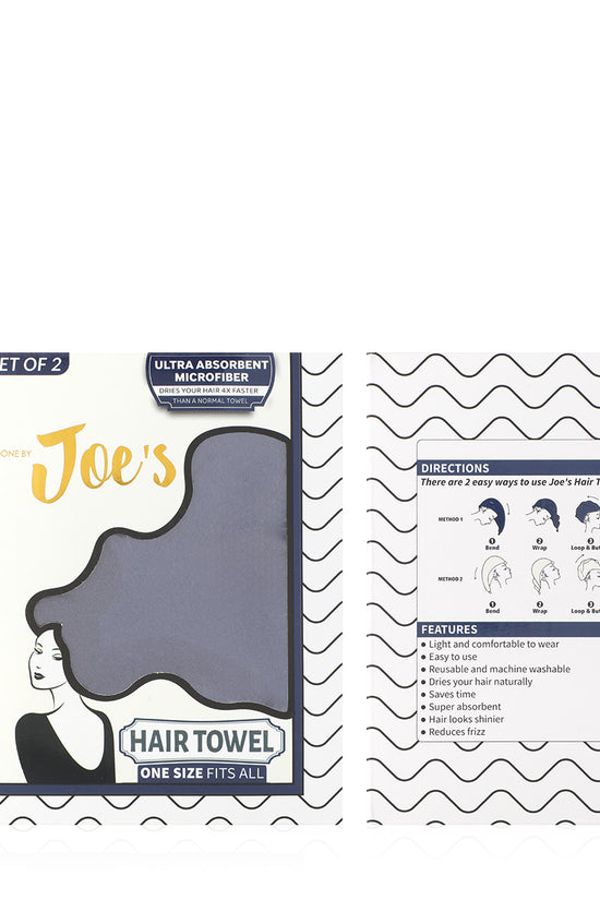 Ultra Absorbent Microfiber Hair Towel - Navy Blue & Ivory - Joe's Labs
