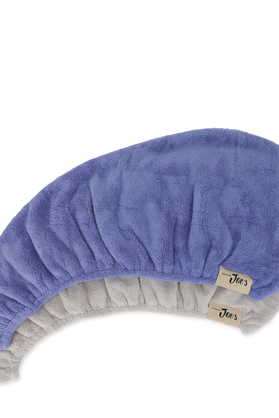 Ultra Absorbent Microfiber Hair Towel - Royal Blue & Grey - Joe's Labs