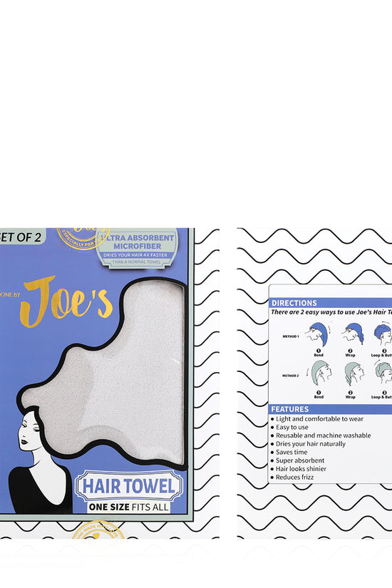 Ultra Absorbent Microfiber Hair Towel - Royal Blue & Grey - Joe's Labs