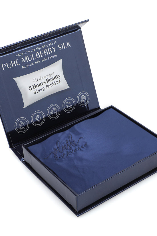 Queen Size Silk Pillowcase - Navy Blue - Joe's Labs