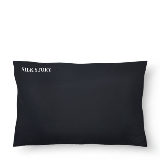 Luxurious Silk Pillowcase - Off-White & Black 22mm