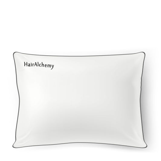 Satin Pillowcase - Ivory With Grey Piped Edge