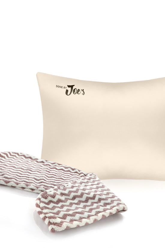 Hair Towel & Satin Pillow Case Set - 2 pcs - Champange - Joe's Labs