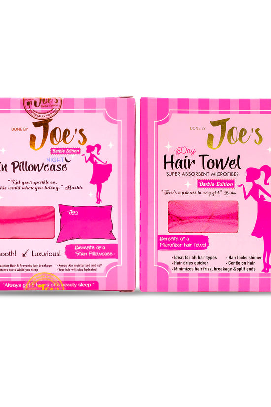 Hair  Towel & Satin Pillowcase Set -2 pcs Barbie Pink - Joe's Labs