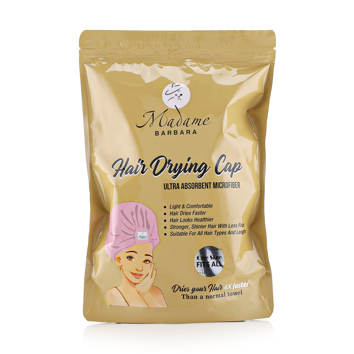 Hair Drying Microfiber Ultra Cap - Cotton Candy Pink