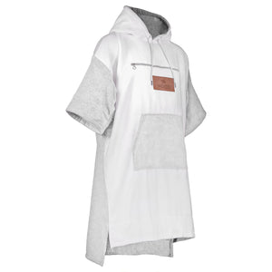 Waves - Poncho Towel Beach Hoodie - White & Grey - Joe's Labs