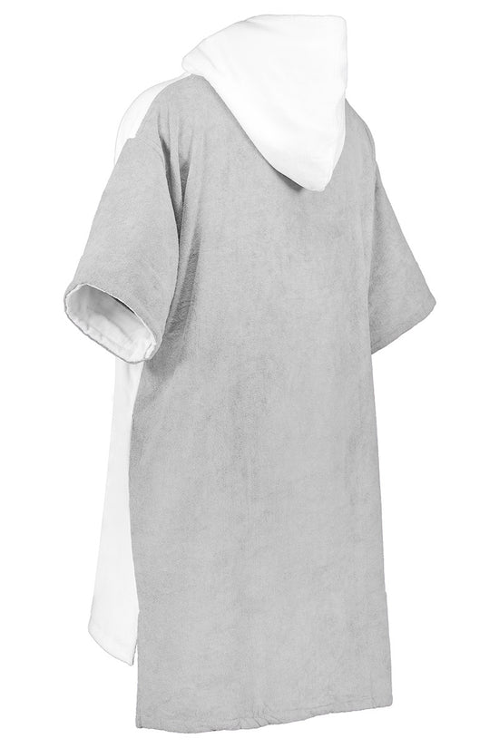 Waves - Poncho Towel Beach Hoodie - White & Grey - Joe's Labs
