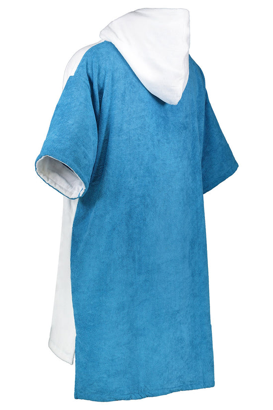 Waves - Poncho Towel Beach Hoodie - White & Blue - Joe's Labs