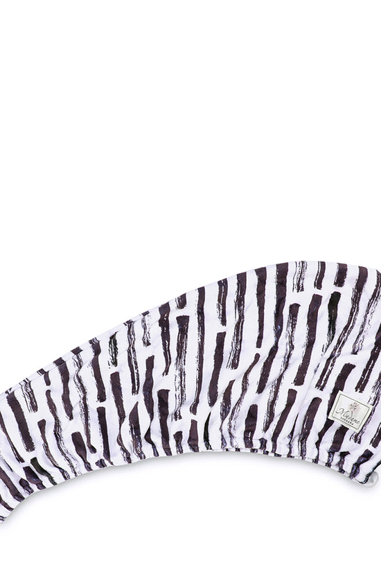 Hair Towel Microfiber White/Black Lines - Joe's Labs