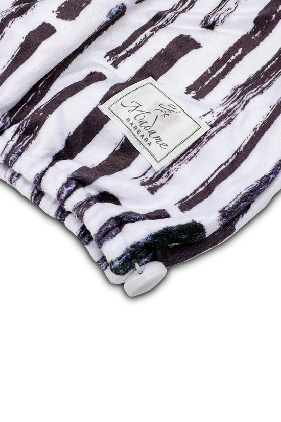 Hair Towel Microfiber White/Black Lines - Joe's Labs