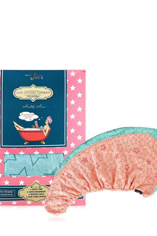 Microfiber Hair Drying Duo - Pink And Green Stars - Joe's Labs