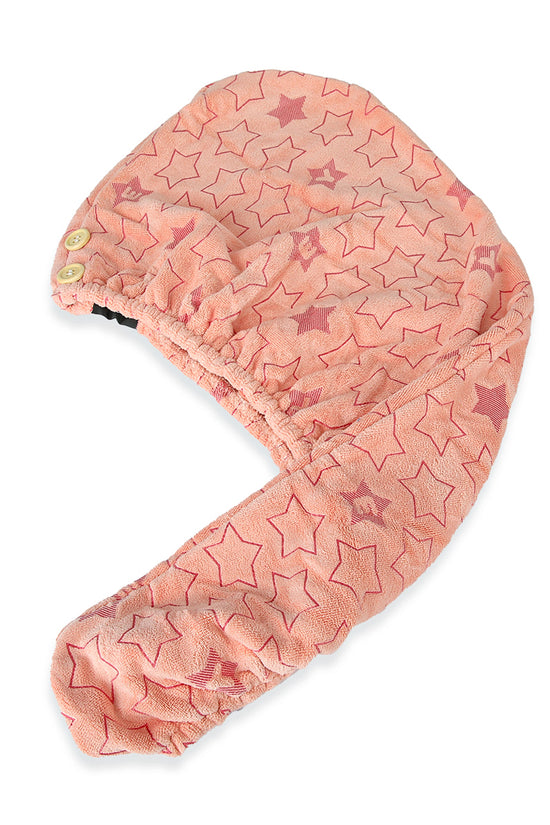 Microfiber Hair Drying Duo - Pink And Green Stars - Joe's Labs