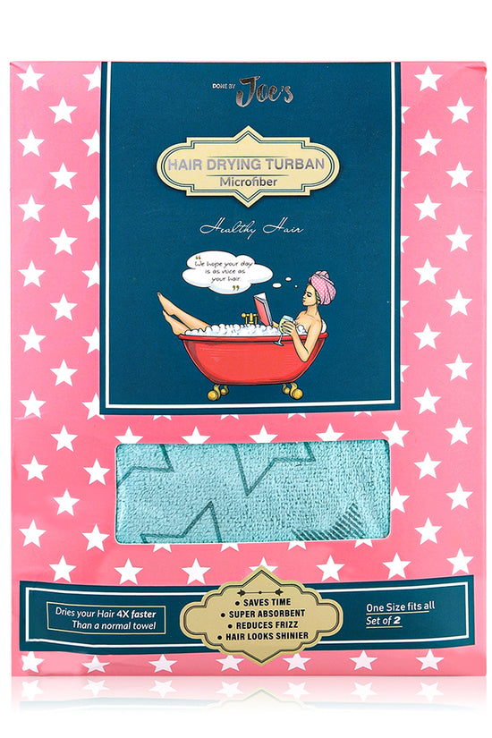 Microfiber Hair Drying Duo - Pink And Green Stars - Joe's Labs