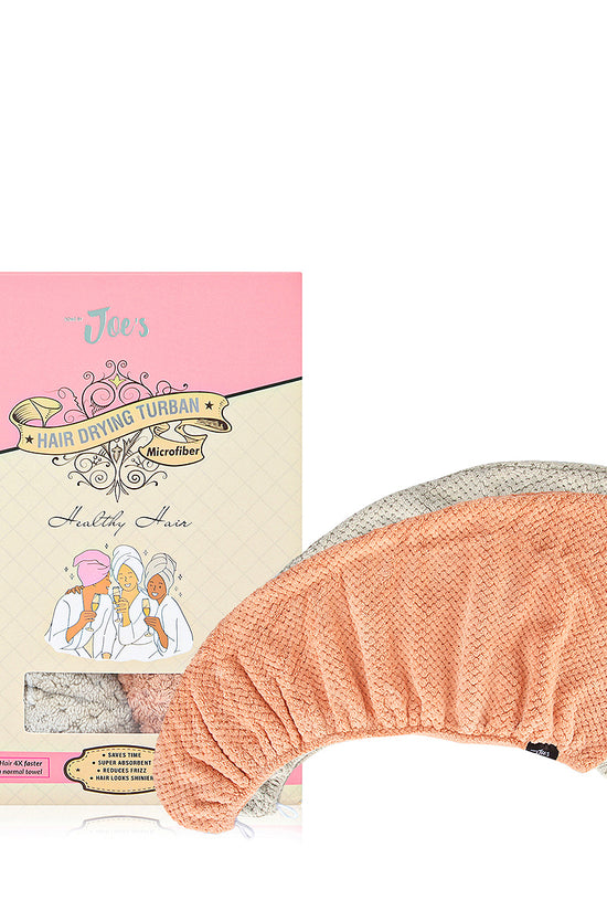 Hair Drying Turban Microfiber - Set Of 2 Off White And Pink - Joe's Labs