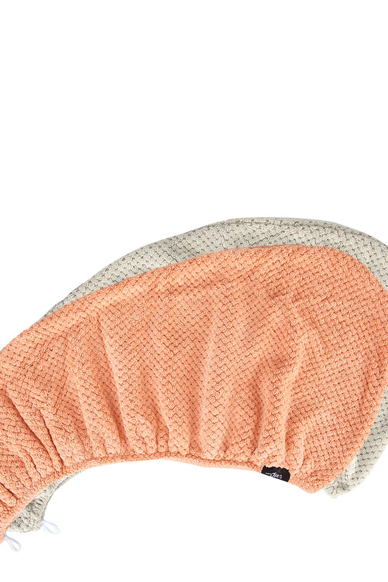 Hair Drying Turban Microfiber - Set Of 2 Off White And Pink - Joe's Labs