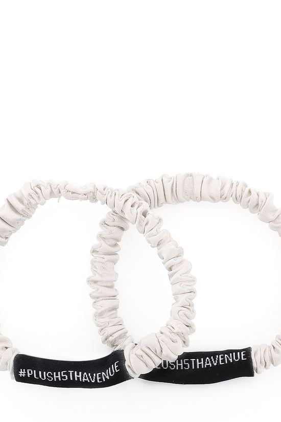 Skinny Silk Scrunchies Set - 6 pcs-Pink,Ivory,Champagne - Joe's Labs