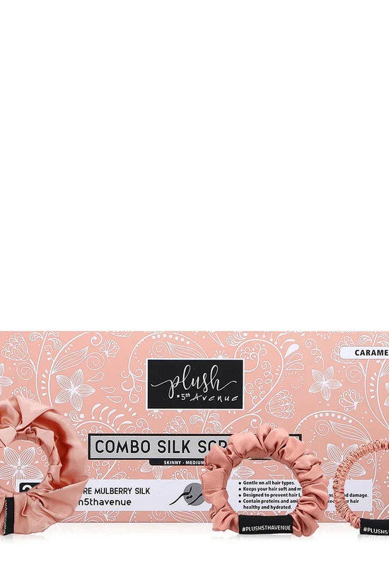 Combo Silk Scrunchies - 3 pcs - Caramel - Joe's Labs